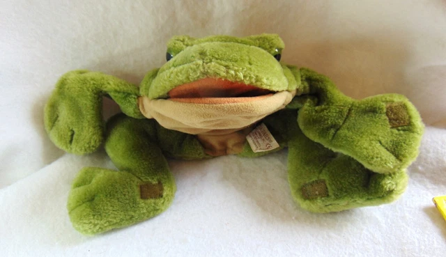 VINTAGE FOLKMANIS PLUSH Green Frog Toad Full Body Hand Puppet Classroom
