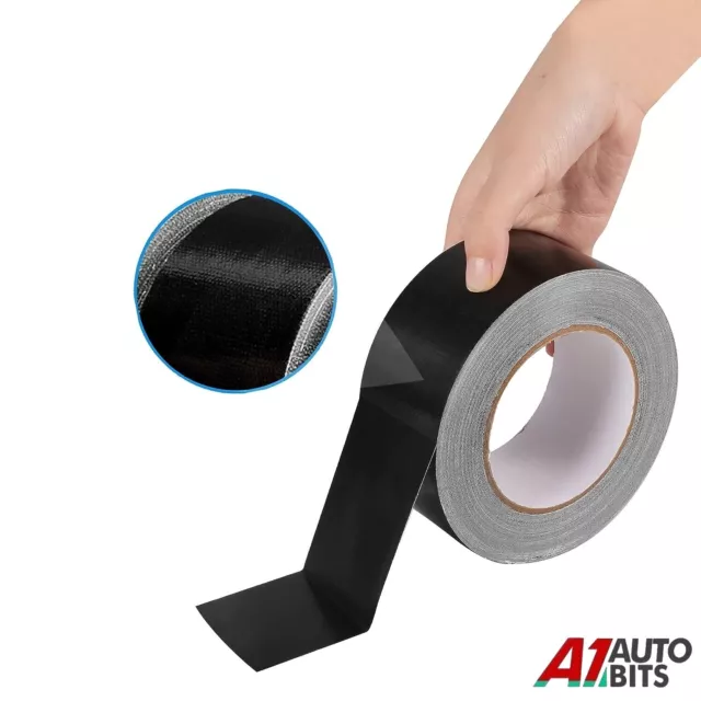 20M Tarpaulin Black Tape Self-Adhesive Repair Waterproof Patches Awning Tent HQ