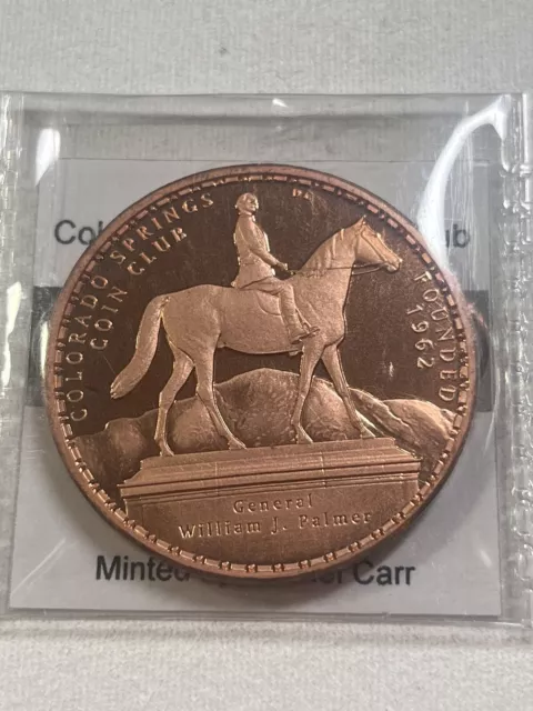 2012 Colorado Springs Coin Club 50th Anniversary Proof Like Copper Medal