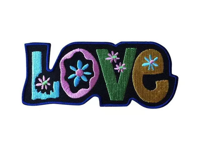 Love Peace Anti No War Hippie Hippy Embroidered Iron On Sew On Patch Badge