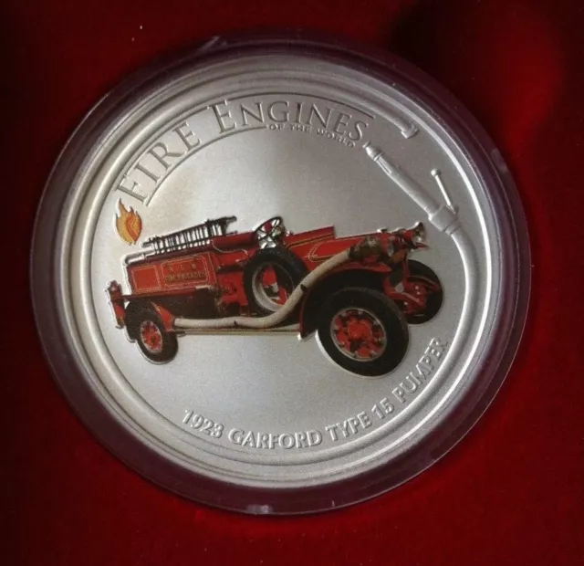 2006 $1 Fire Engines Of The World Garford Type 15 Pumper 1Oz Silver Proof  Coin 2