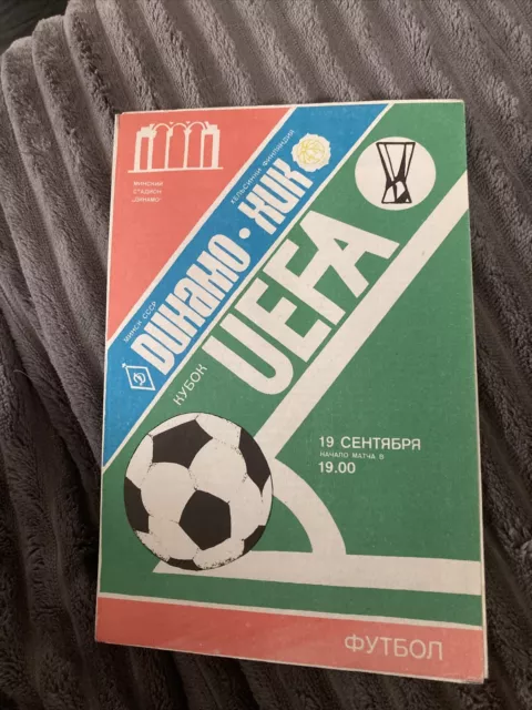 1984 Dinamo Minsk V Hjk Helsinki Uefa Cup 1St Round 1St Leg Programme Vgc