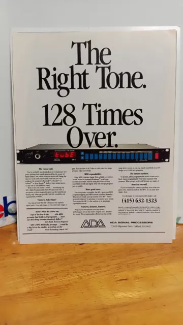 Ada Mp-1 Guitar Tube Preamp Vintage Mp1 Print Ad 11 X 8.5   B4