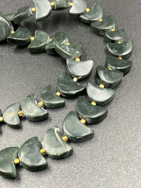 old antique Pyu period  green jade beads 8