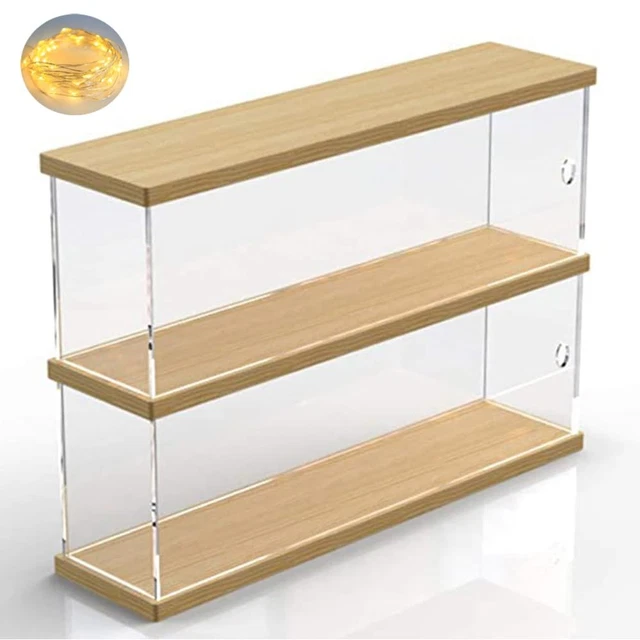 Joody Vitrine aus Acryl mit 2 Regalen, für die Lego Technic-Autos 42083, 42115 und 42096, Modellautos im Maßstab 1:8, staubdichte Thekenbox mit Tür