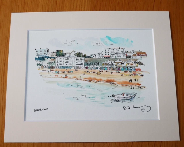 DAVID KEARNEY WATERCOLOUR/PEN Broadstairs (A5for8"x10"frame)Mounted £30