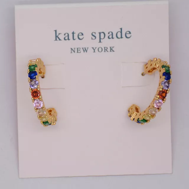 Kate Spade Jewelry Unique Red Blue CZ Cut Crystals Pierced Stud Post Earrings