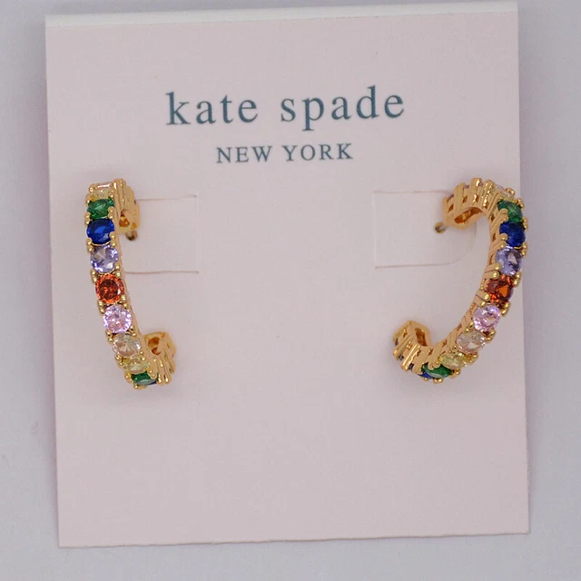 Kate Spade Jewelry Unique Red Blue CZ Cut Crystals Pierced Stud Post Earrings