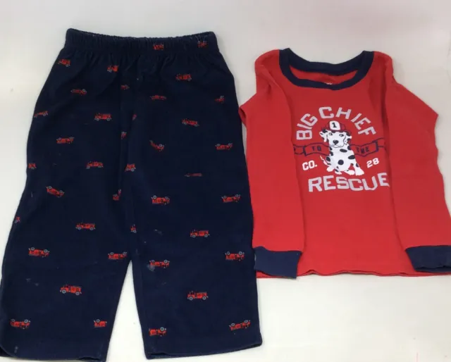 Carters Little Boys Big Chief Rescue Fire Truck 2 Piece Pajama Set Size 4