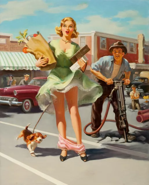 ART FRAHM Pin-Up Poster or Canvas Print "The Shake-Down"