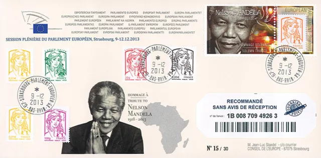 FDC RECO Parlement européen "Hommage Nelson MANDELA, Afrique du Sud" 12-2013