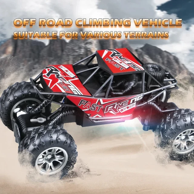 4-WAY REMOTE CONTROL Car with Light Anti-Slip Rubber Tire Outdoor Off ...