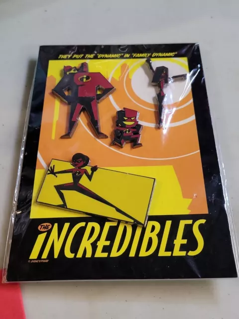 Disney Pin Set The Incredibles Stylized 4 Mr. Mrs. Incredible Violet Jack 34610