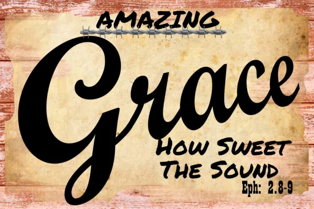 Amazing Grace Wall Art 16 x 20 Canvas Wrap - Faith Religion Bible Prints Posters