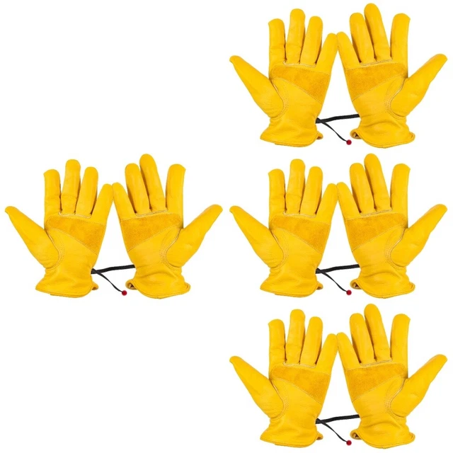4 Pairs Gants De Sport En Plein Travail Peau Vache Jardinier Mécanique