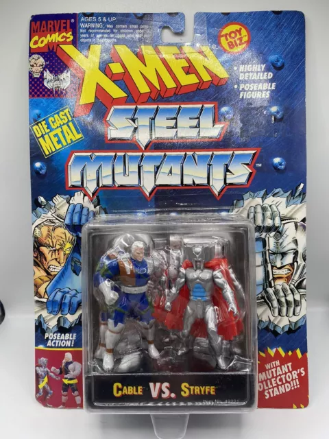 Marvel X-Men Steel Mutants Cable VS Stryfe Die Cast Metal Figures 1994 Toy Biz