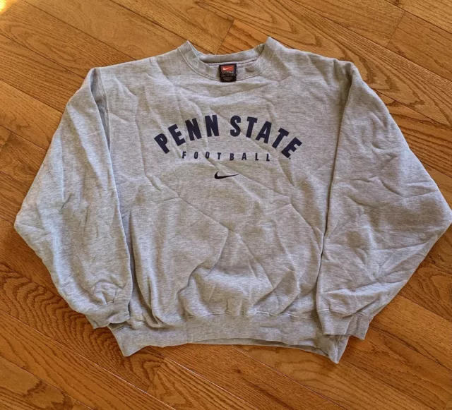 Vintage Y2K Nike Penn State Gray Sweatshirt Crewneck Center Swoosh M