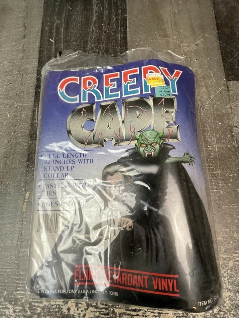 Vintage New Creepy Cape Full Length Stand up Collar Halloween Costume