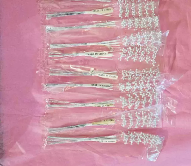 Pearl sticks 120 stems 15 packages  Pearl Stem Beads Bouquet Wedding free ship