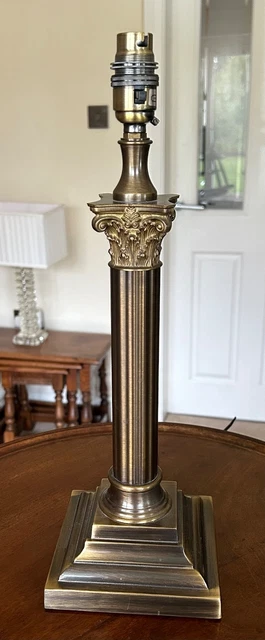Fabulous Vintage Brass Georgian Style Corinthian Column Table Lamp