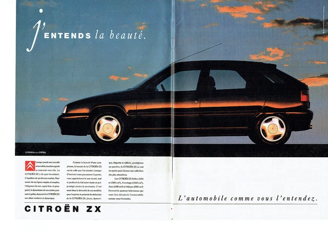 PUBLICITE ADVERTISING 124 1992 CITROEN ZX COUPE ( 2p) EUR 3,50