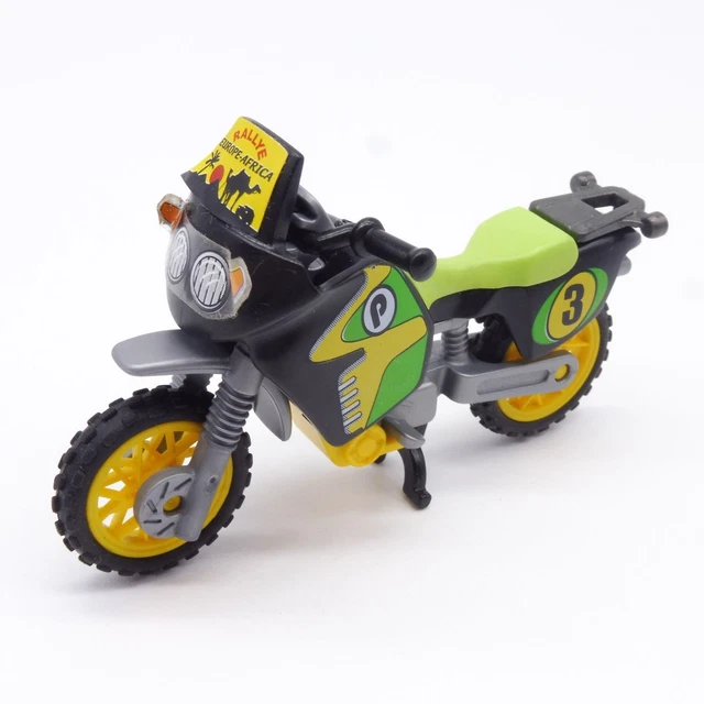 Playmobil Racing S233 - Moto Cross Blanche & Bleu Clair (occasion, Figurine Jaunie) - 3143