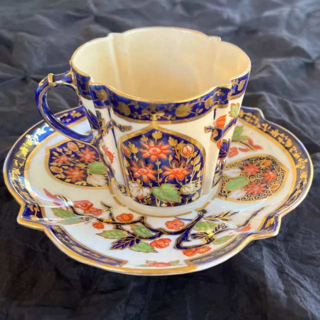 Antique Aynsley Teacup & Saucer 6085 Rare Unique Coffee Gold Cobolt Collector