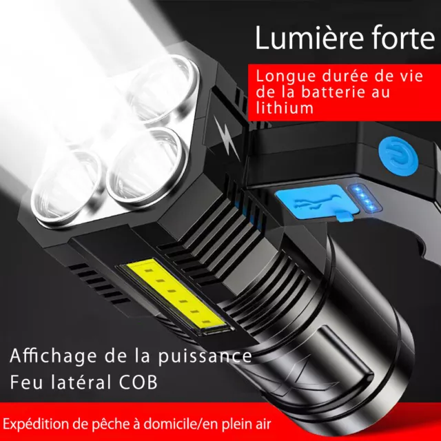 Blukar Lampe Torche LED Rechargeable, Lampe De Poche LED Ultra Puissante  Lampe T