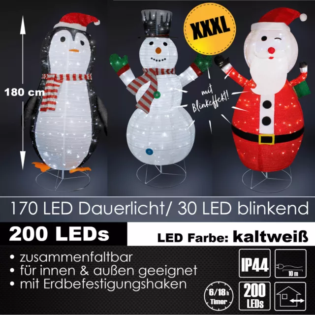 XXXL LED WEIHNACHTSFIGUR 180 cm Figur beleuchtet Weihnachtsdeko Timer  In&Outdoor EUR 85,99 - PicClick DE