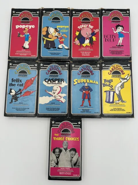 All Star Cartoons - VHS Lot - Volumes 2 - 10 (9 VHS Tapes Total)
