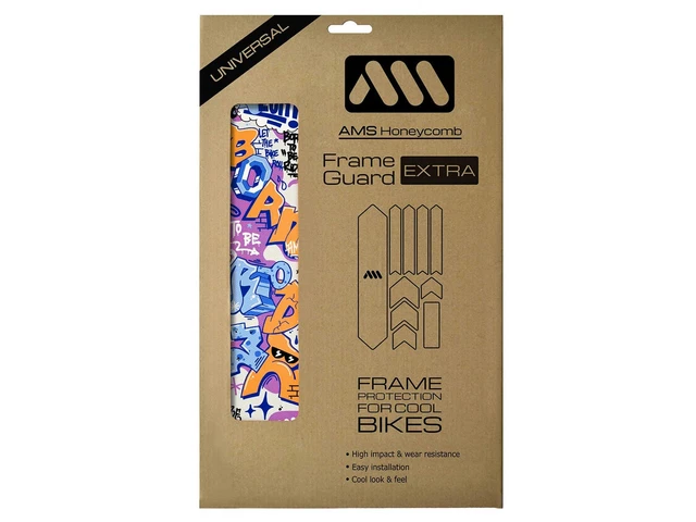 Protège-Cadre AMS Honeycomb - Film Protection Anti-Rayures Pour Vélos (10 Pièces) - Transparent/Noir