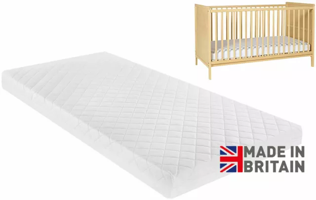 Baby Crib Cot Mattress Hypoallergenic  100% Cotton Baby Safe Cover - 95x65x5cm