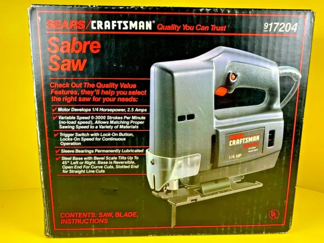 Sears Craftsman 5/8" Stroke Variable Speed 1/4 HP Sabre Saw (No Blade Included)
