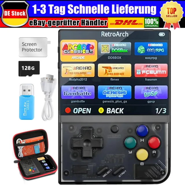 Miyoo Mini Plus Retro Handheld-Spielekonsole WIFI mit 15000+ Spiele 128 GB Karte