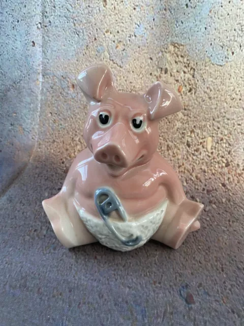 NatWest Pig Piggy Bank Woody Baby Vintage Wade Money Box Original Stopper