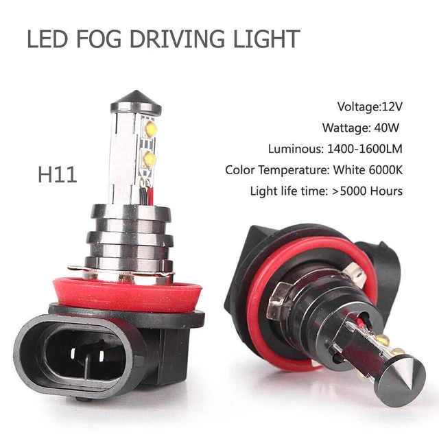 Faro fendinebbia anteriore auto LED 20 W H11 bianco 6000k luce di marcia diurna