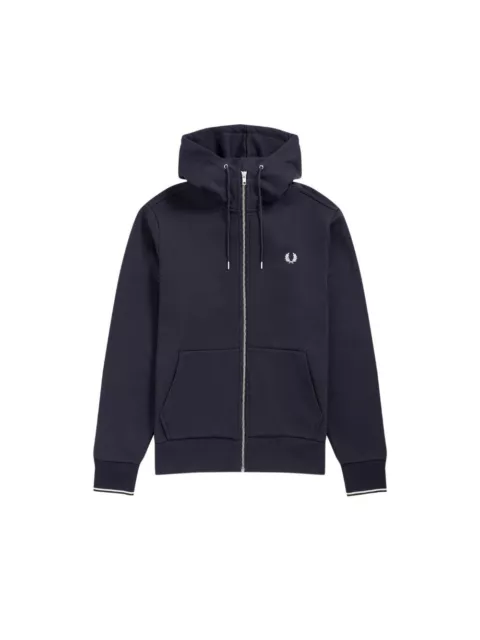 Felpa Fred Perry da uomo con zip in misto cotone colore Blu Modello FP-J7536 795