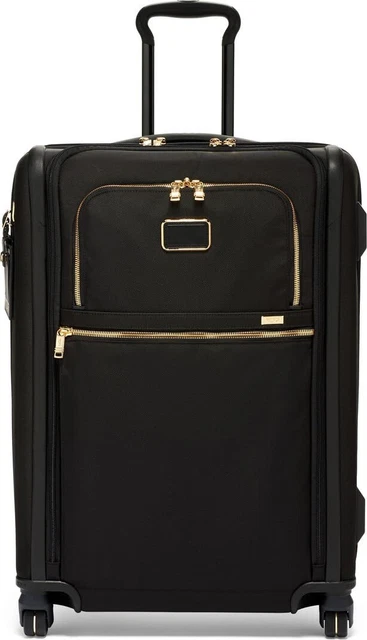 New TUMI Alpha  Short Trip Expandable 4 Wheel Packing Case  Black Gold 26x19x13