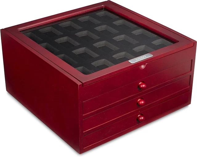 ZIPPO LIGHTER DISPLAY Case Holds 80 Lighters Rosewood Premium