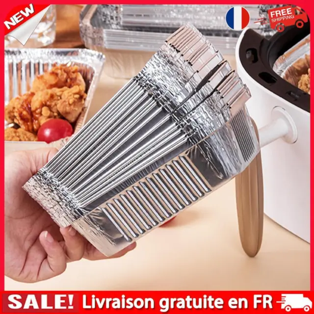 50pcs Air Fryer Liner Disposable Tin Foil Box Aluminum Foil BBQ Grill Pan (C)