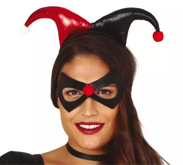 Set Cerchietto Giullare Halloween Carnevale Guirca Per Travestimento