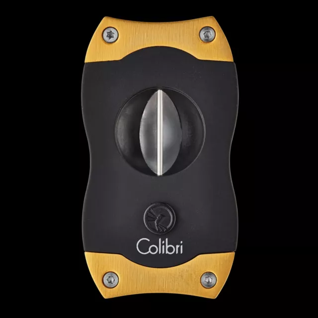 Colibri V-Cut Cigar Cutter, High Quality Machine Cutter, Gold & Black