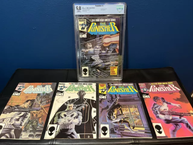 THE PUNISHER #1 KEY 1st SOLO LIMITED MINI-SERIES, CBCS 9.8 ISSUES 2-5 RAW!