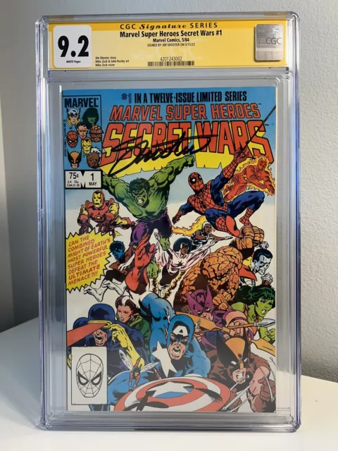 Marvel Super Heroes Secret Wars #1  (CGC SS 9.2) Signed  By Jim Shooter Newstand