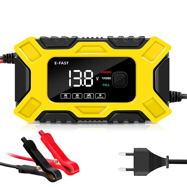 12V Chargeur De Batterie Intelligent Auto Voiture Moto Camion Charge rapide LCD