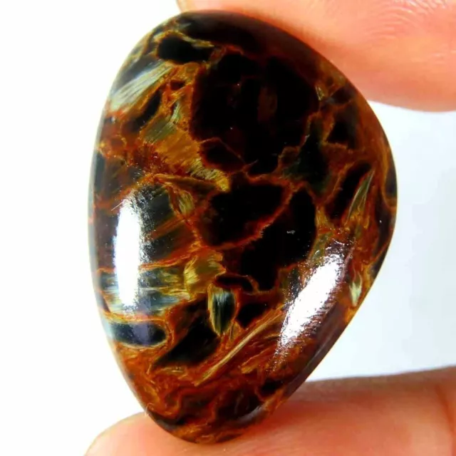 18.70Cts.100%Natural Super Golden Pietersite Fancy Cabochon 18x26x5mm Losse Gems