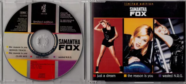 Samantha Fox – The Reason Is You / Just A Dream / Wasted N.R.G. - 4 Track MaxiCD