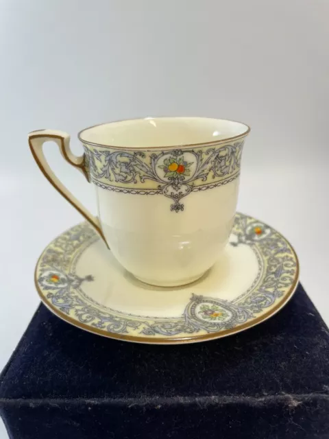 Royal Worcester Hand Painted Miniature  "Portia" coffee cup and saucer - Antique