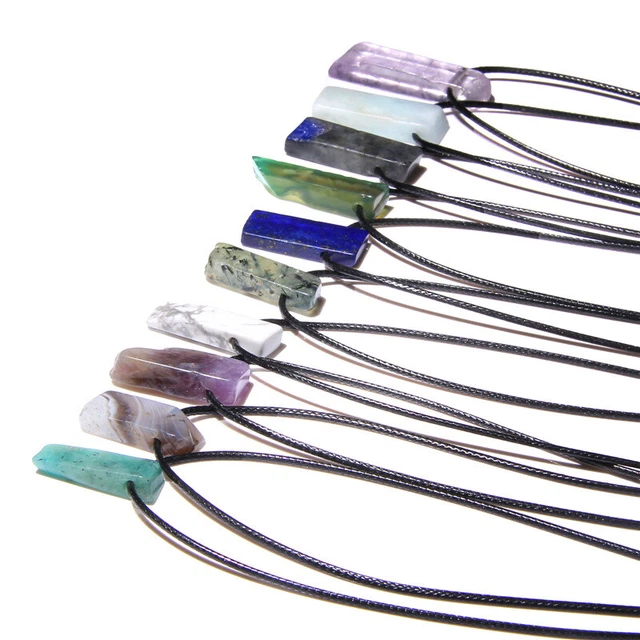 Natural Crystal Pendulum Quartz Stone Pendant Chakra Healing Gemstone Necklace 3