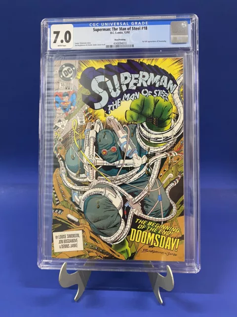 Superman: The Man of Steel #18 CGC 7.0 WP 1992 3rd Print 1st Full App Doomsday